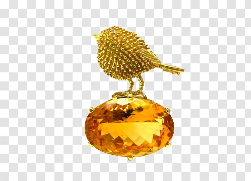 Diamond Bird Jewellery Yellow Citrine - Designer - Birds Transparent PNG