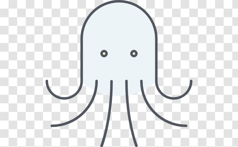 Line Art Cartoon Animal Clip - Flower - Squid Transparent PNG