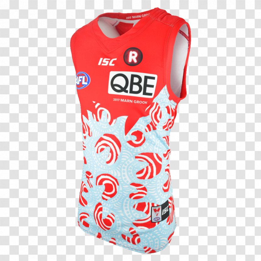 Sydney Swans Sports Fan Jersey Australian Rules Football Sweater - Cartoon - Aboriginal Flag Transparent PNG