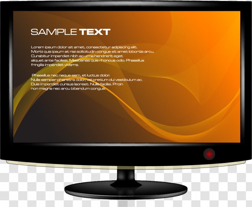 Computer Monitor LED-backlit LCD Television - Vector Hand-drawn Screen Transparent PNG
