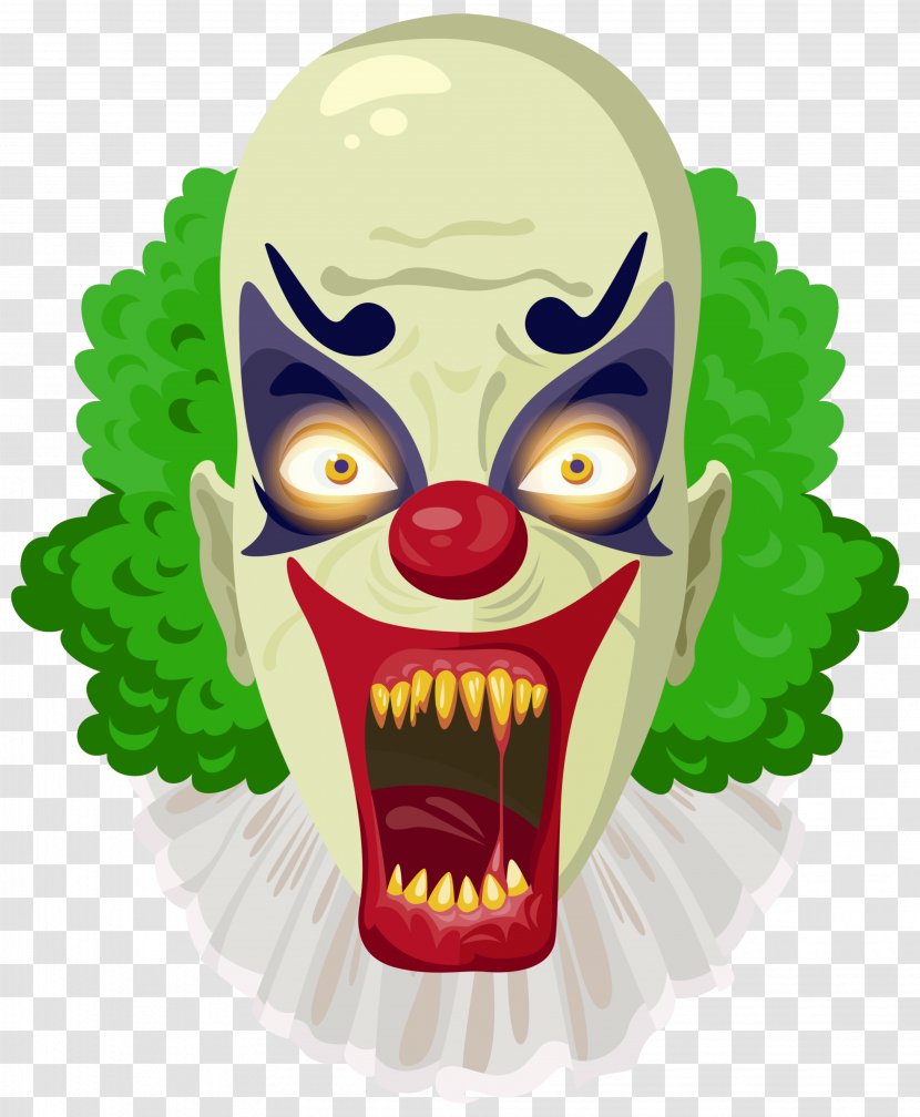 Batman Evil Clown Clip Art - Scary Green Clipart Image Transparent PNG