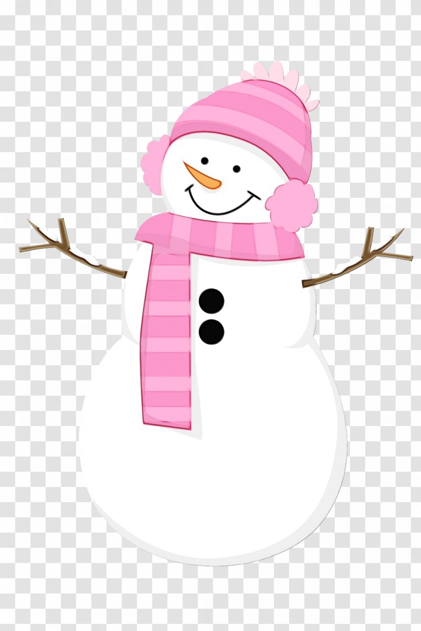 Snowman - Paint - Pink Cartoon Transparent PNG