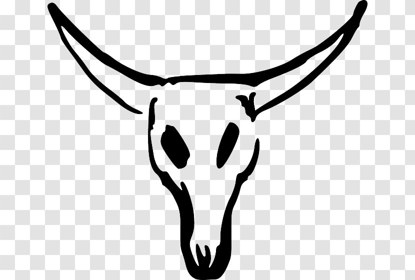 Texas Longhorn Animal Skulls Clip Art - Cattle Like Mammal - Mexican Painted Skull Banner Transparent PNG