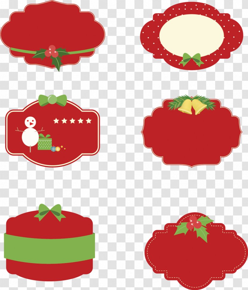Christmas Label Clip Art - Strawberries - Vector Image Transparent PNG