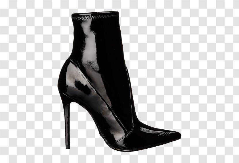 Shoe Botina Boot Patent Leather Black - Silhouette Transparent PNG