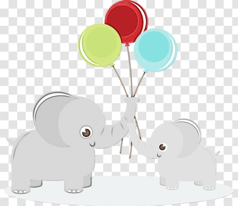 Baby Elephant Cartoon - Watercolor - Animal Figure Toys Transparent PNG
