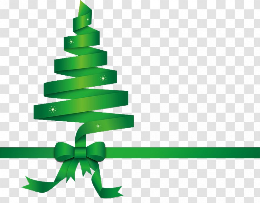Christmas Tree Green Ribbon Clip Art - Symbol Transparent PNG