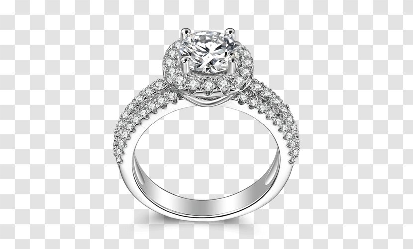 Engagement Ring Diamond Wedding Moissanite - Body Jewelry - Silver Transparent PNG