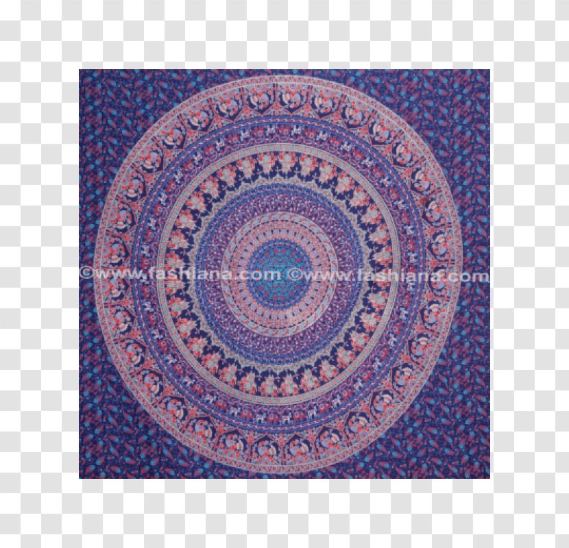 Tapestry India Hippie Handicraft Mandala - Blue Transparent PNG