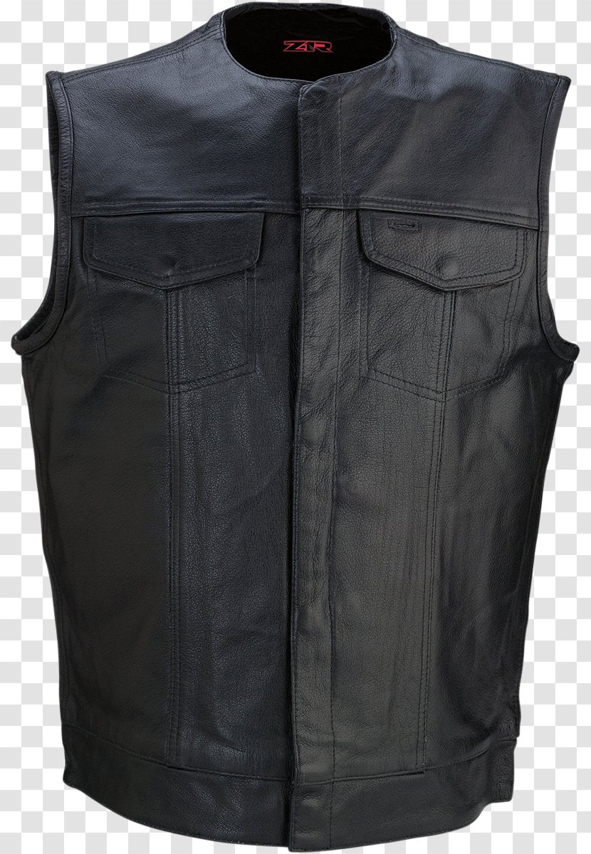 Gilets Leather Jacket Pocket - Clothing Accessories - Vests Transparent PNG
