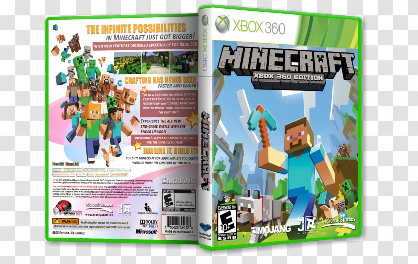 Minecraft: Story Mode - Microsoft Xbox 360 4gb Peggle Bundle Edition - Season Two Kinect Adventures!Front And Back Covers Transparent PNG