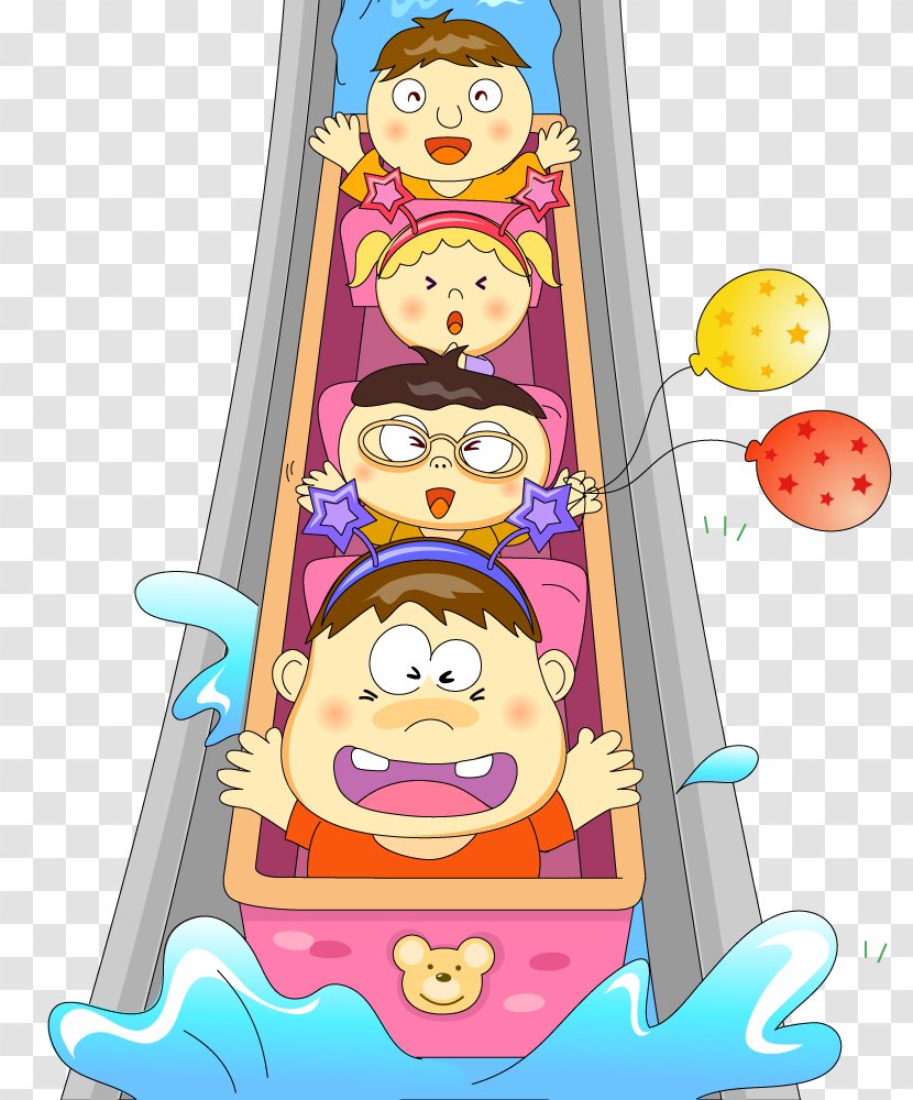 Amusement Park Cartoon Play Illustration - Animated - Children Are Surfing Transparent PNG