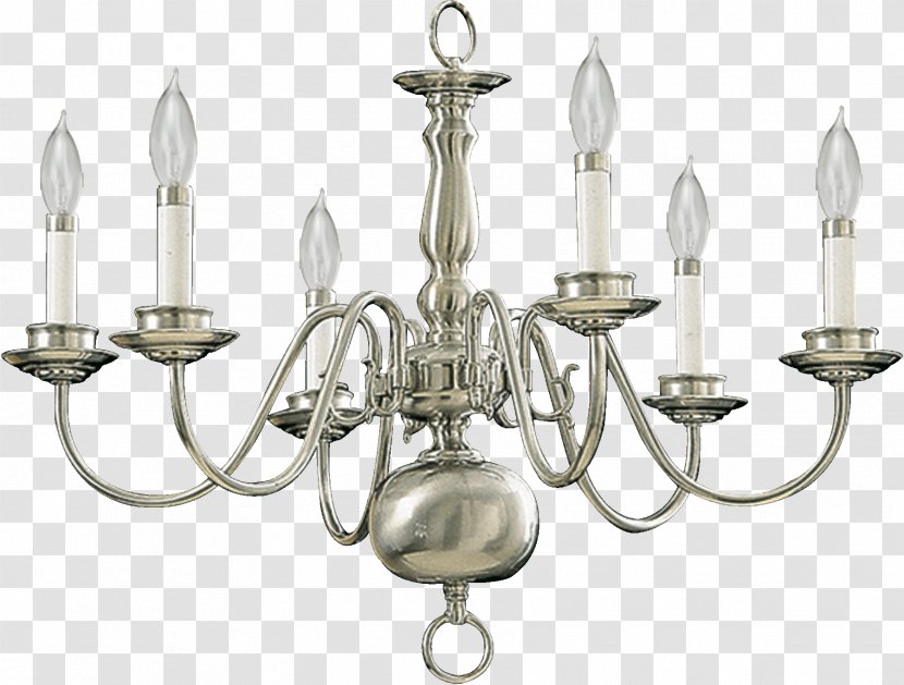 Chandelier Lighting Brushed Metal Candle - Ceiling Fixture - Light Transparent PNG