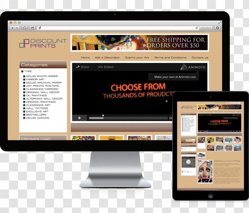 Responsive Web Design Development Hosting Service - Brand - Discount Posters Transparent PNG