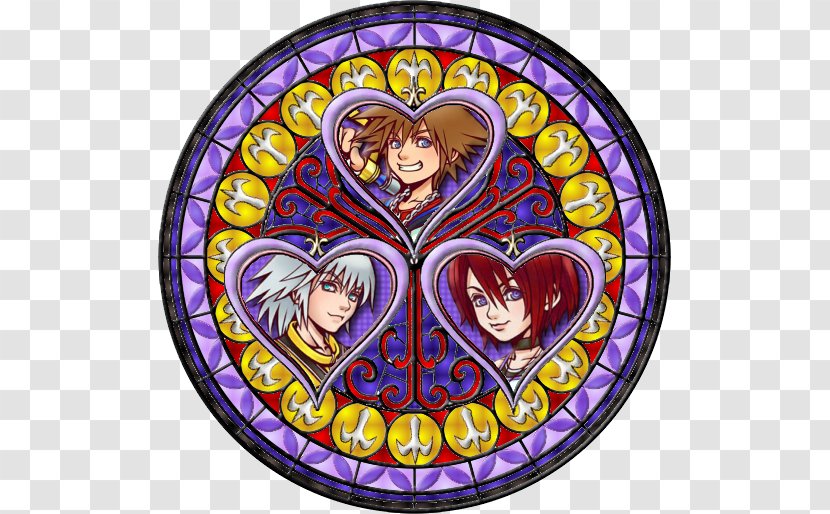 Stained Glass Kingdom Hearts: Chain Of Memories Hearts Birth By Sleep - GLASS HEART Transparent PNG