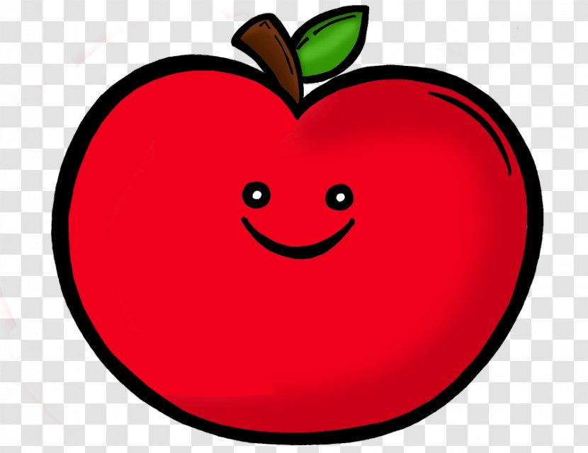 Smiley Apple Heart Clip Art - Food Transparent PNG