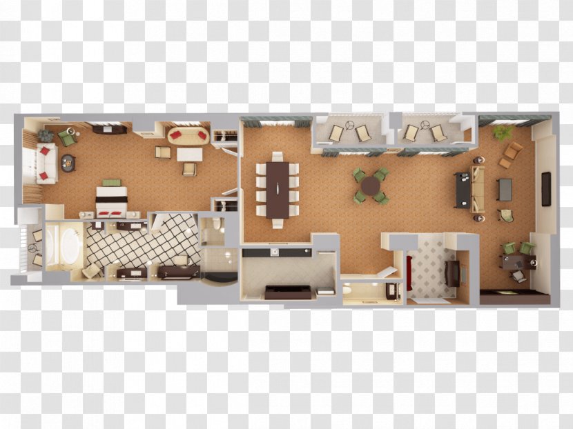 Presidential Suite 3D Floor Plan Hotel - Distinguished Guest Transparent PNG