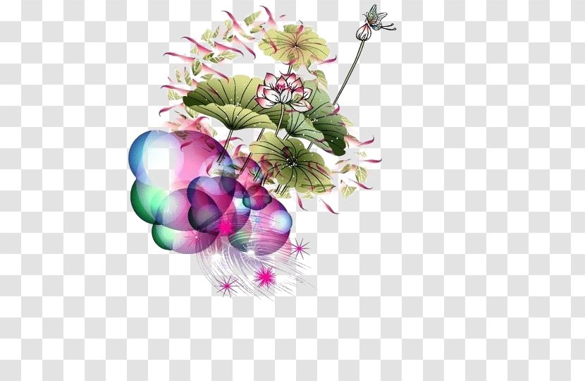 Decorative Arts Graphic Ornament - Flowering Plant - Exquisite Lotus And Leaf Color Circle Buckle-free Material Transparent PNG