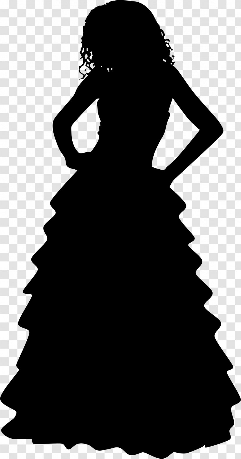 Dress Woman Evening Gown Clip Art - Heart - Silhouette Transparent PNG