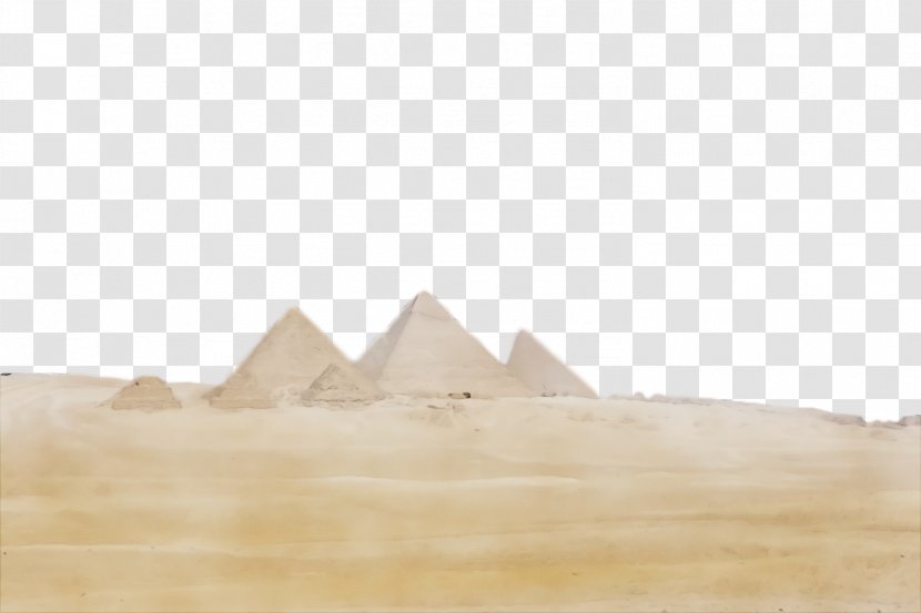 Natural Environment Beige Landscape Desert Sand - Watercolor - Pyramid Transparent PNG
