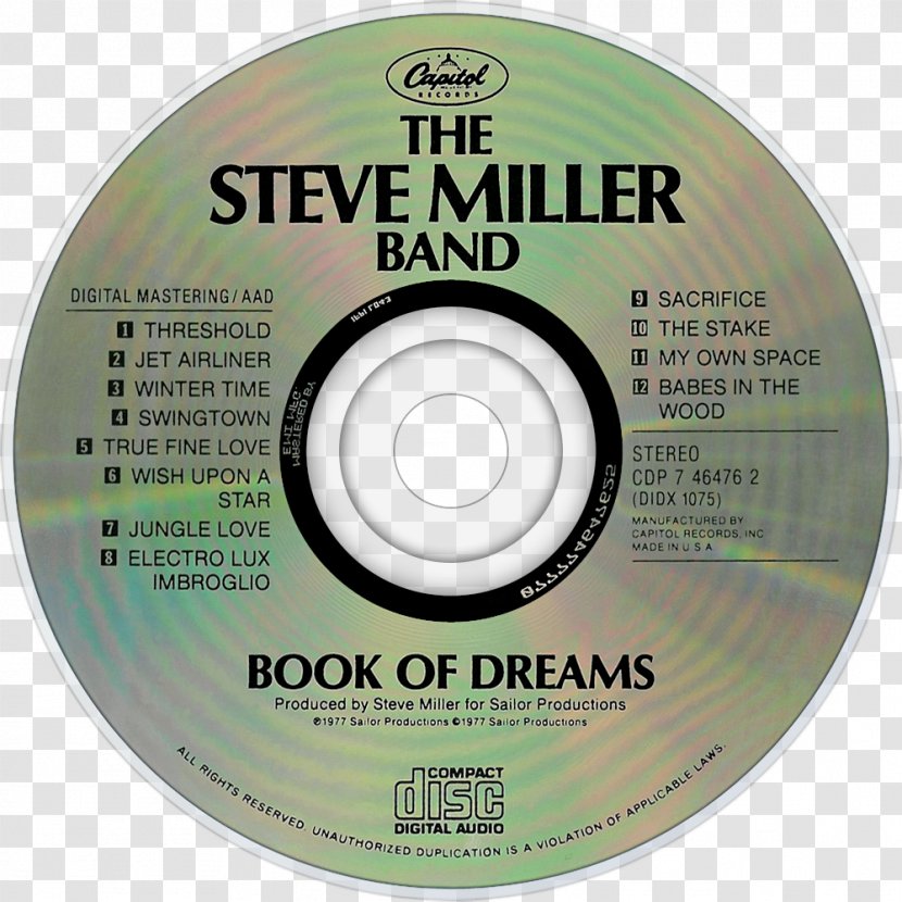 Compact Disc Brand - Label - Book Of Dreams Transparent PNG
