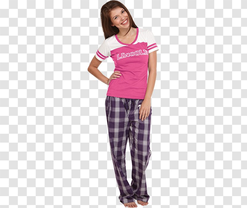 Pajamas T-shirt Tartan Sleeve Pants - Heart Transparent PNG
