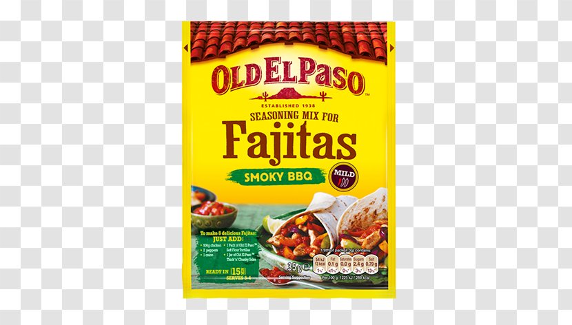 Fajita Barbecue Mexican Cuisine Taco Old El Paso - Junk Food - Smoky Hort Transparent PNG