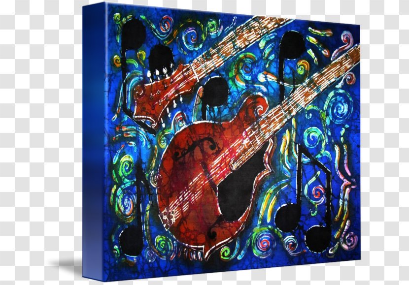 Modern Art Mandolin Greeting & Note Cards - Batik Frame Transparent PNG