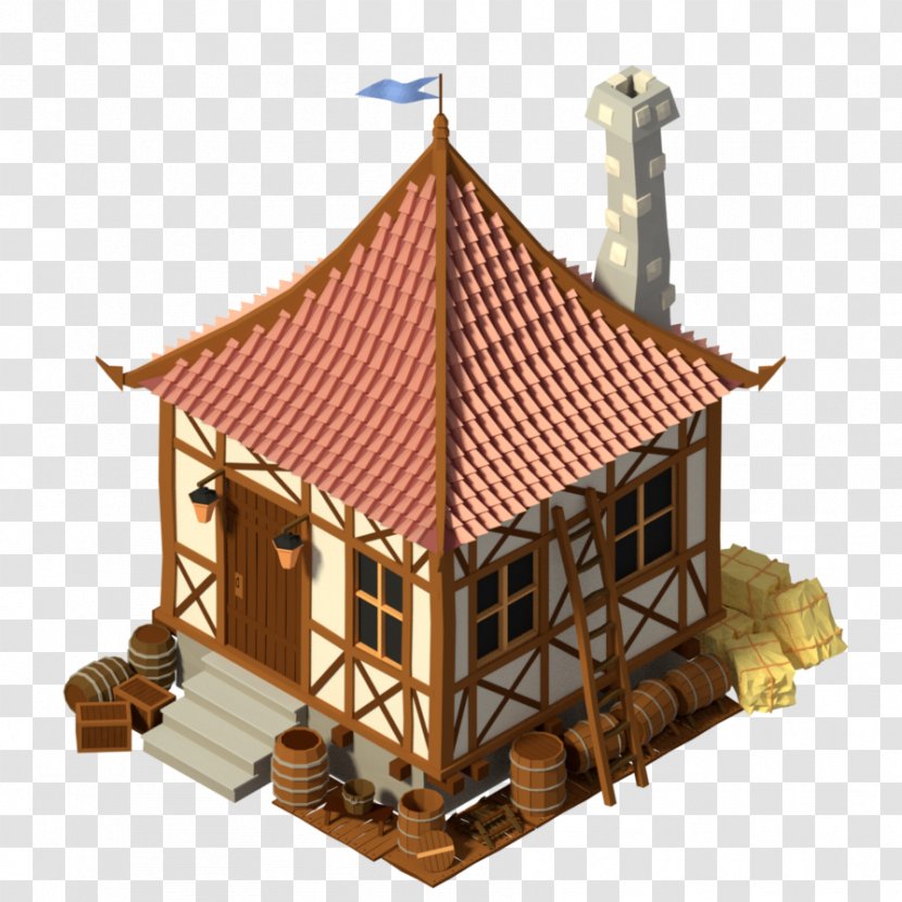Shed Hut Log Cabin Roof Cottage - Low Poly House Transparent PNG