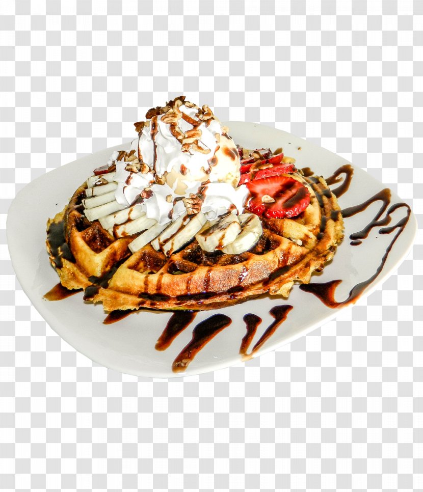 Ice Cream Smoothie Milkshake Belgian Waffle - Dessert Transparent PNG