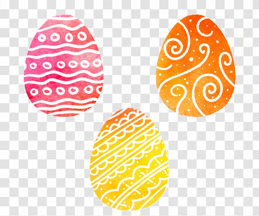 Easter Bunny Egg Clip Art - Orange - Line Dot Eggs Transparent PNG