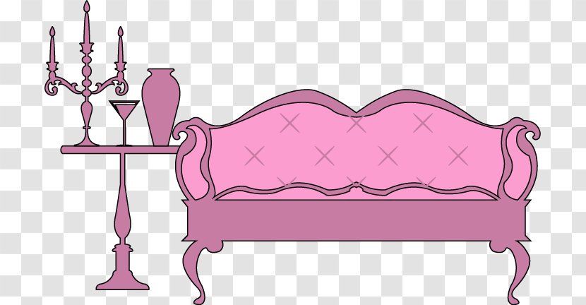 Table Furniture Couch - Flower - Painted Pink Sofa Design Transparent PNG