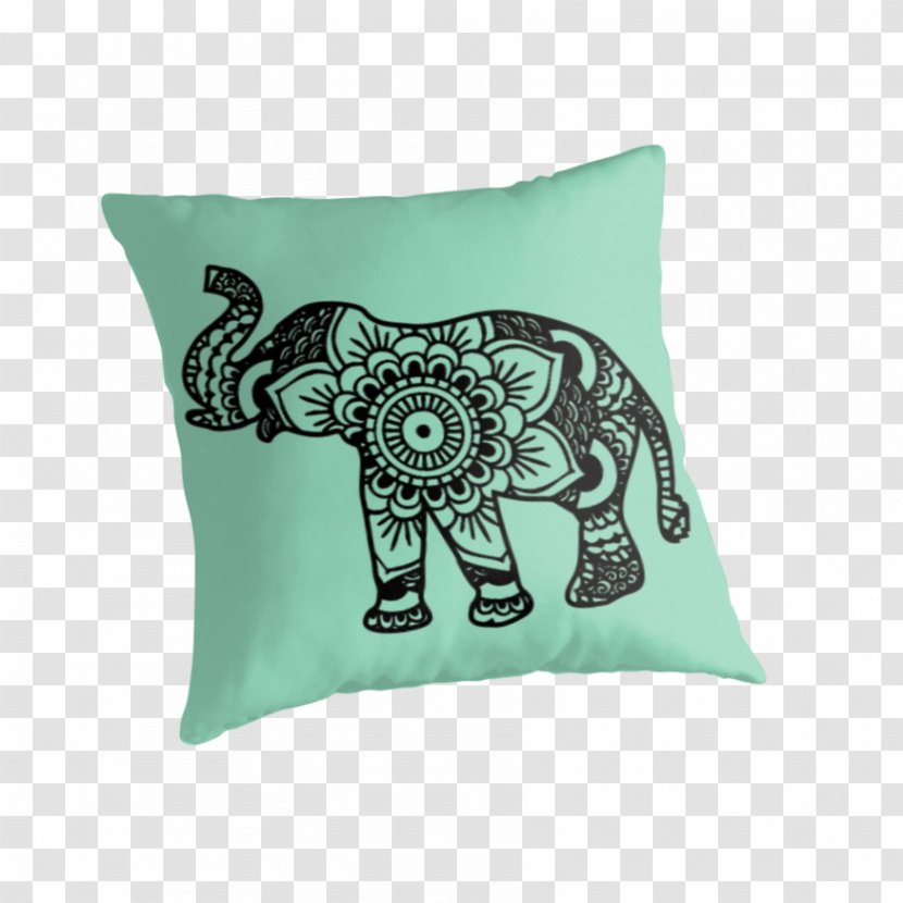 Henna Elephantidae Coloring Book Drawing Mehndi - Turquoise - Mandala Elephant Transparent PNG