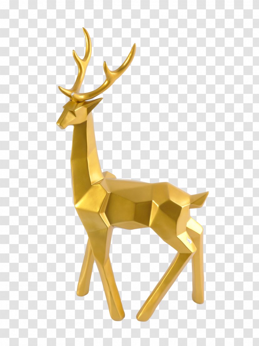 Reindeer Antler Figurine Sculpture - Big Tree Material Transparent PNG