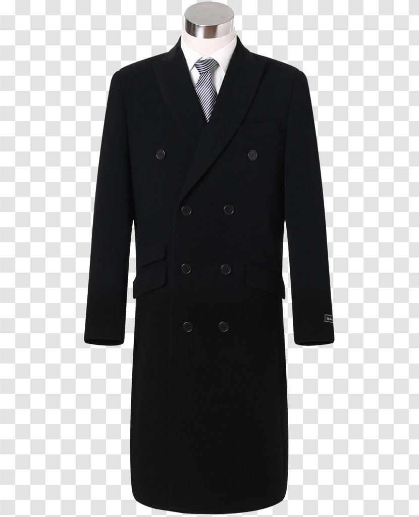 Tuxedo Overcoat Cashmere Wool Double-breasted Jacket - Black Transparent PNG