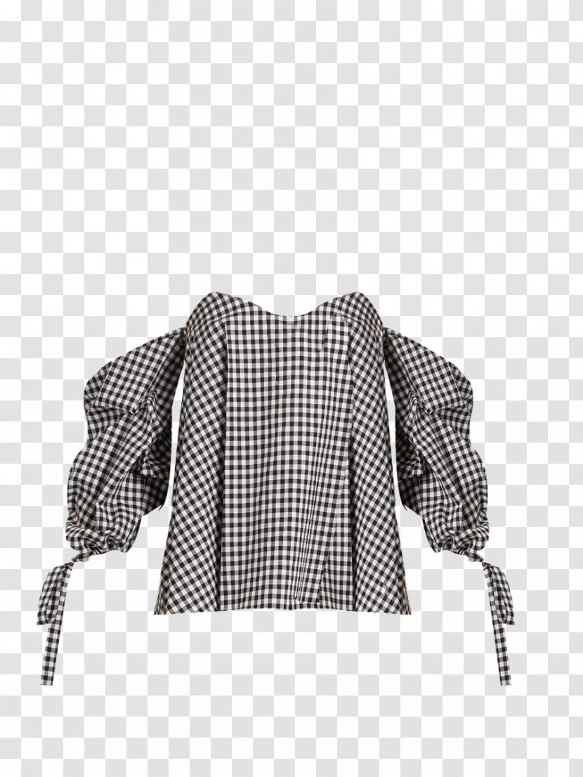 Top Neckline Sleeve Blouse Dress - Bell - Gingham Transparent PNG