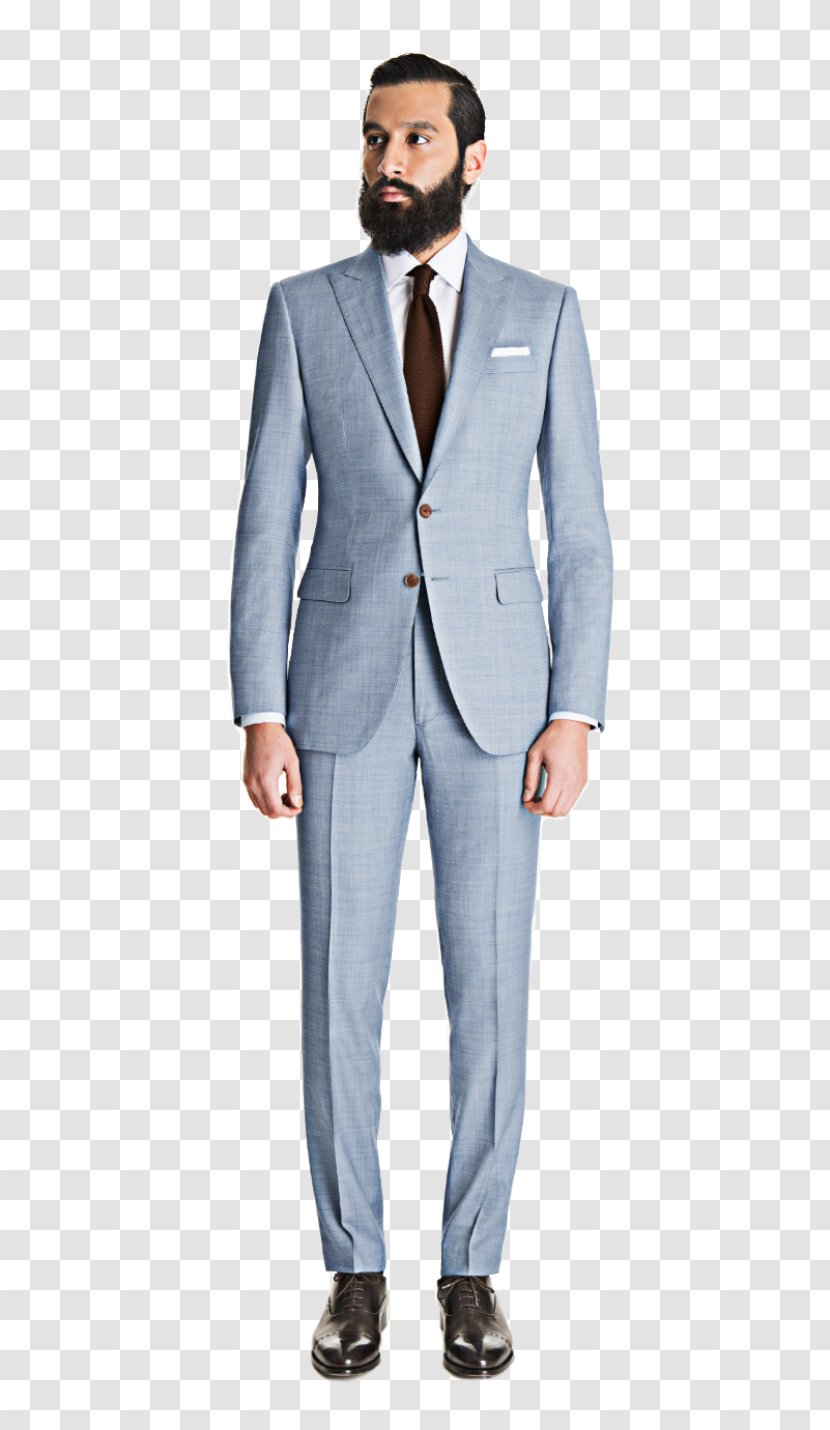 Tuxedo Grey Suit Sharkskin Light Blue - Sleeve Transparent PNG