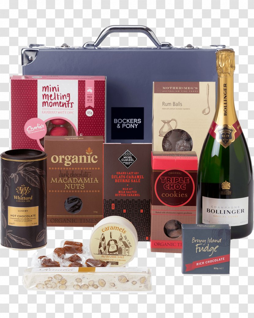 Food Gift Baskets Champagne Vodka Distilled Beverage Lamington - Hamper Transparent PNG