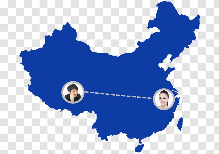 China Blank Map Clip Art - Blue - Apart Transparent PNG
