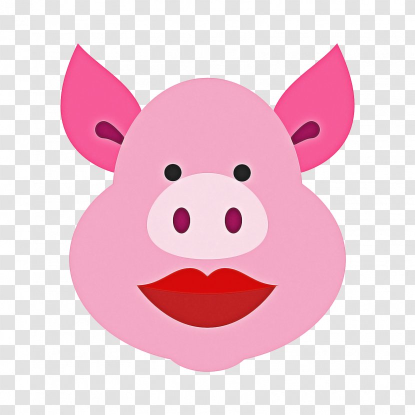 Pig Cartoon - Lip - Magenta Smile Transparent PNG
