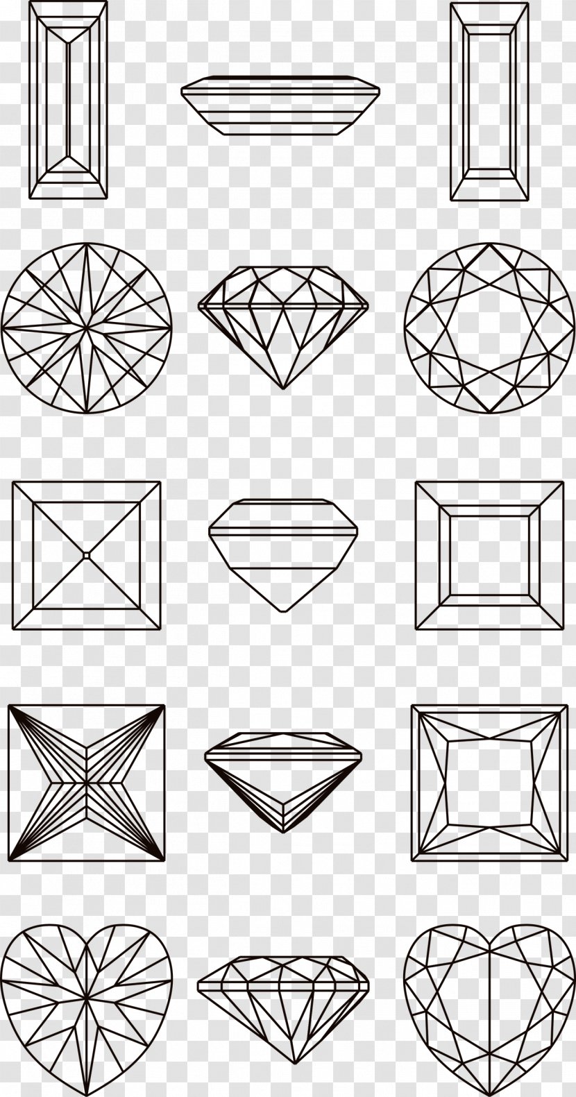 Drawing Diamond Illustration - Rectangle - Line Transparent PNG