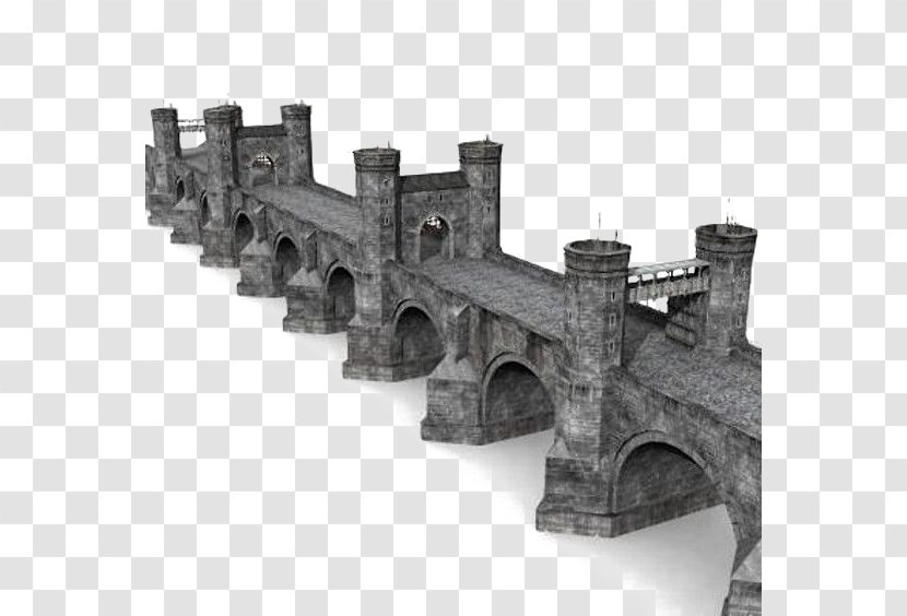 Odenton Pont Valentrxe9 Bridge Middle Ages 3D Modeling - Vintage Stone Transparent PNG