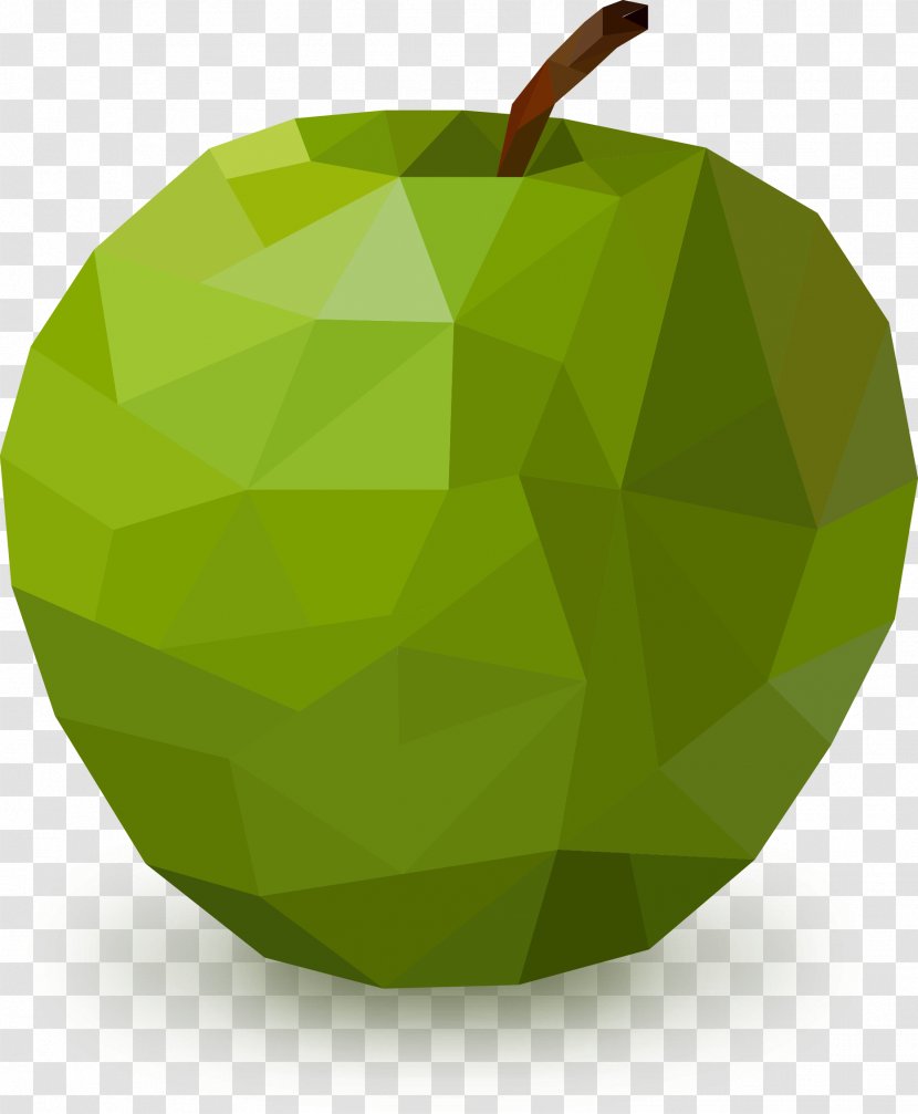 Apple Geometry Geometric Shape - Sphere - Green Transparent PNG