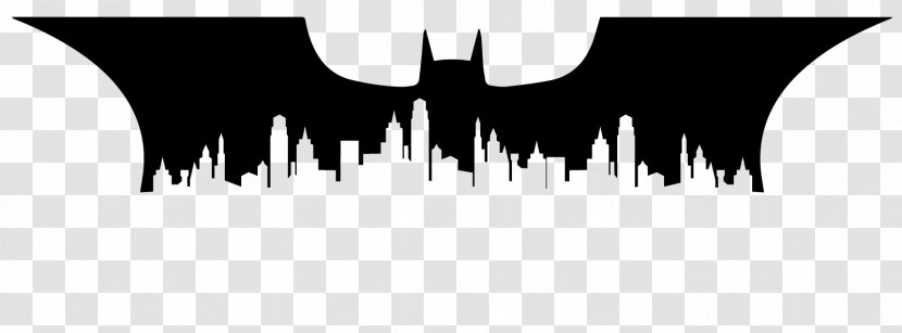 Batman Joker Silhouette Gotham City Skyline - Logo Transparent PNG