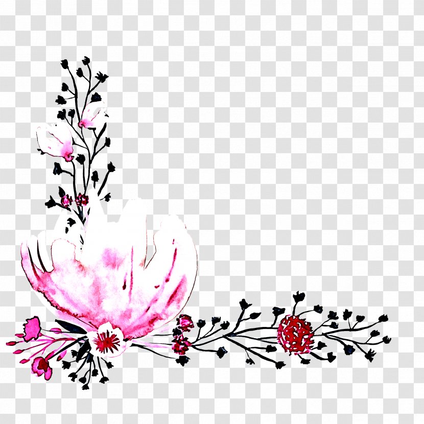Pink Plant Flower Pedicel Clip Art - Wildflower Petal Transparent PNG