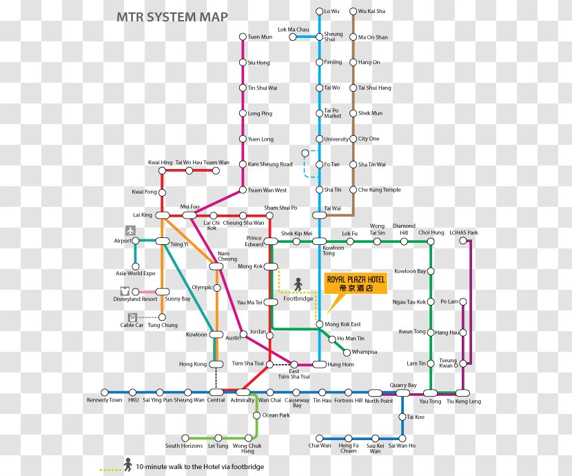 Royal Plaza Hotel Mong Kok East Station Hong Kong International Airport Disneyland Kowloon - Diagram Transparent PNG