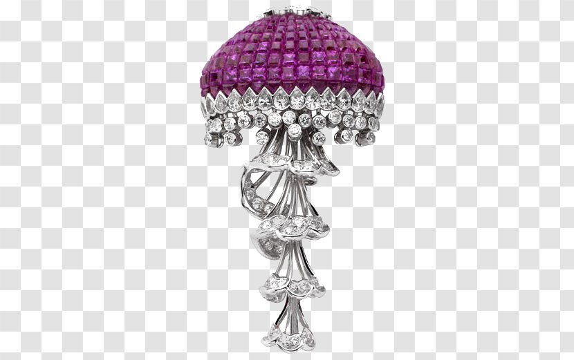 Van Cleef & Arpels Earring Watch Jewellery Diamond - Violet Necklace Transparent PNG