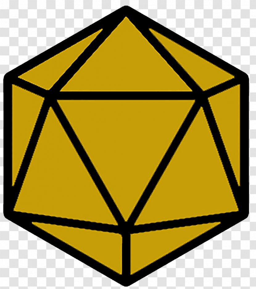 Dungeons & Dragons D20 System Dice Four-sided Die - Symmetry - Gold Transparent PNG