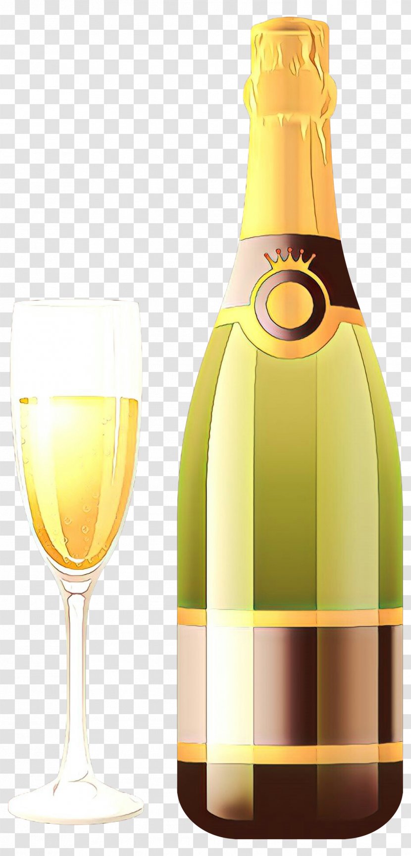 Champagne Bottle - Cartoon - Barware Stemware Transparent PNG