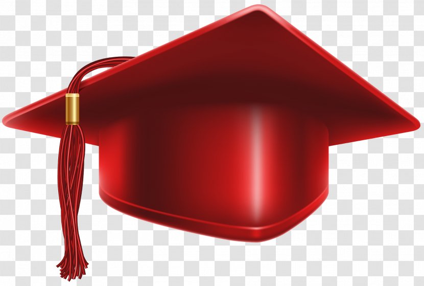 Square Academic Cap Hat Clip Art - Graduation Ceremony - Red Transparent PNG